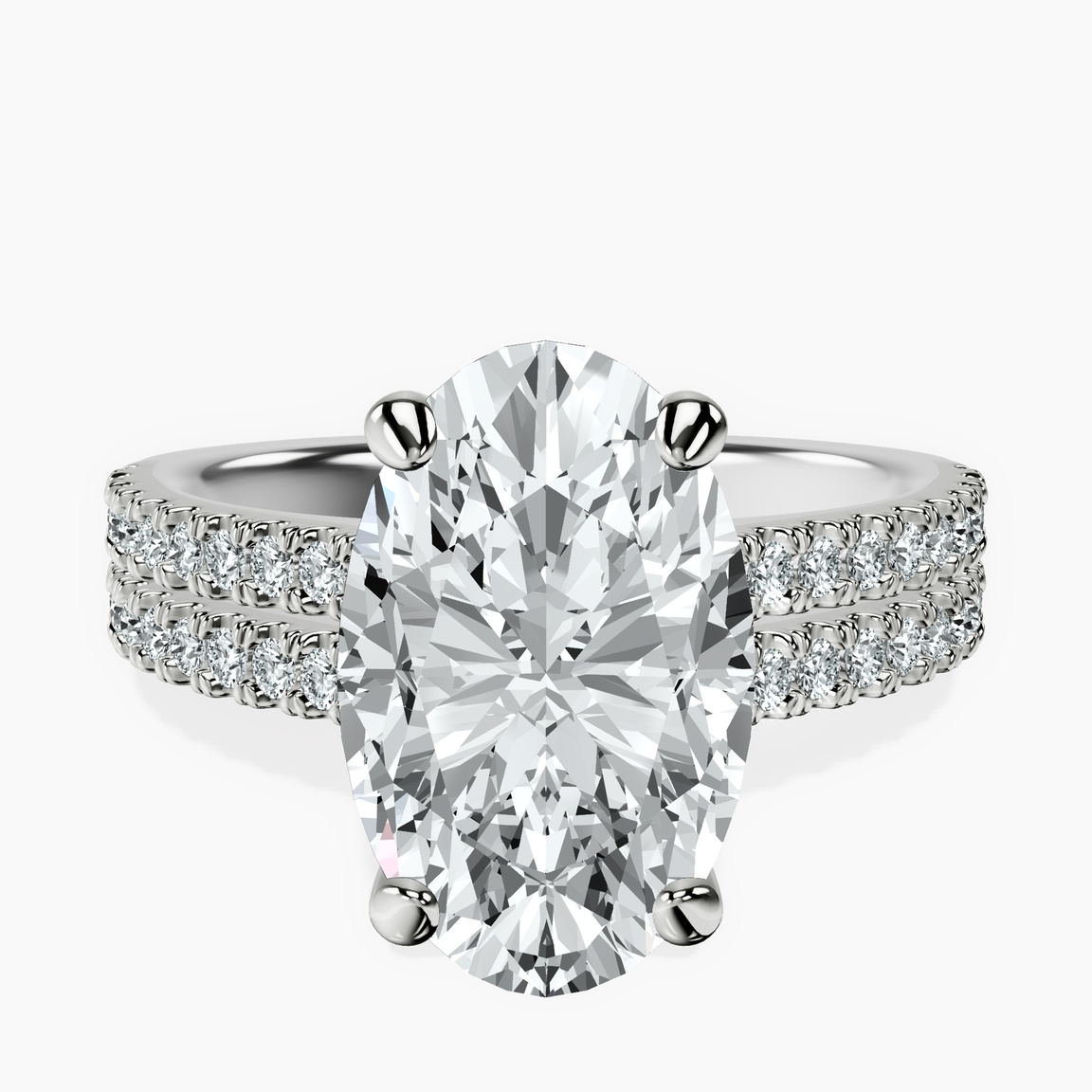Platinum Tosca Secret Halo Double Band Lab Diamond Ring front image