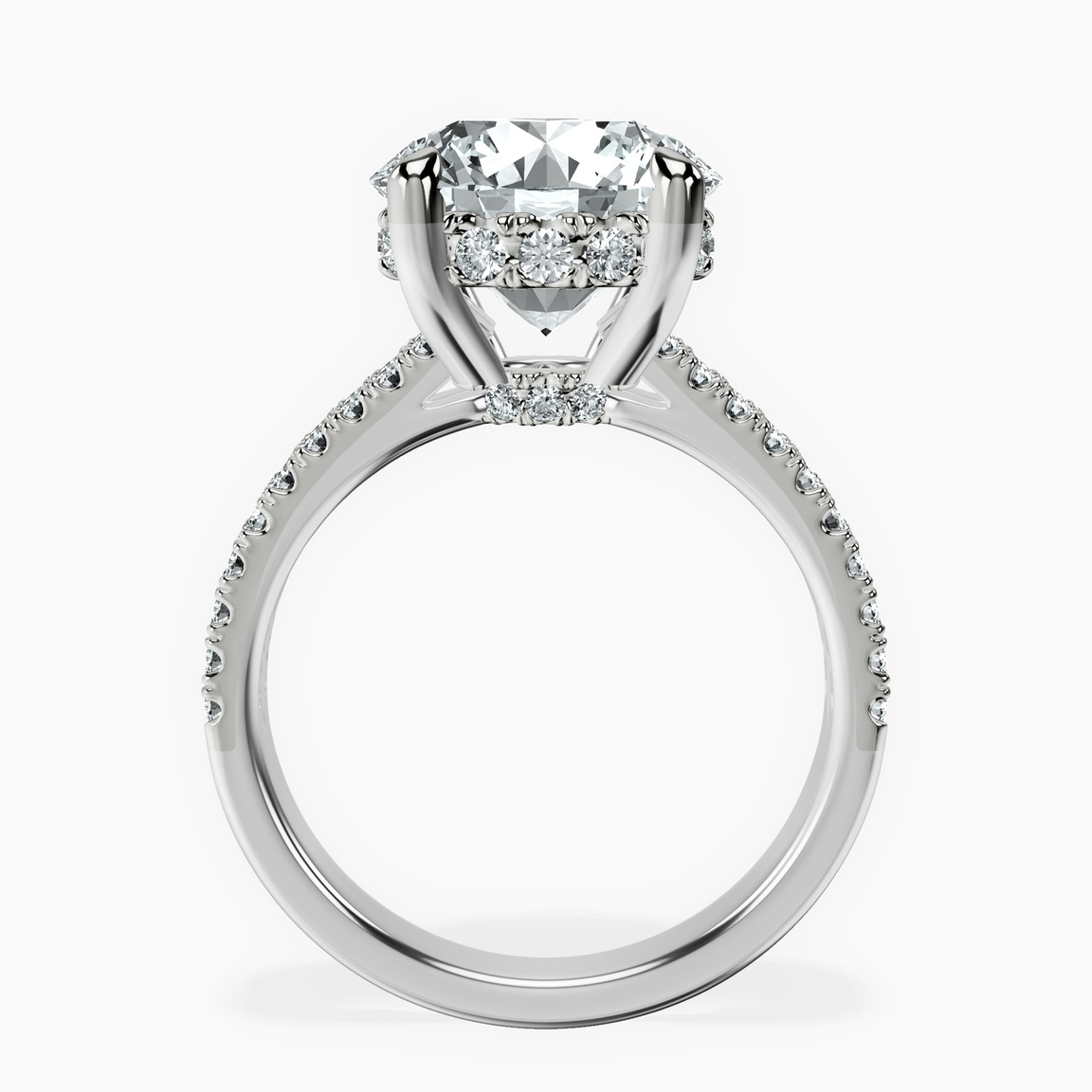 10kt White Gold Tosca Secret Halo Double Band Lab Diamond Ring side right image one