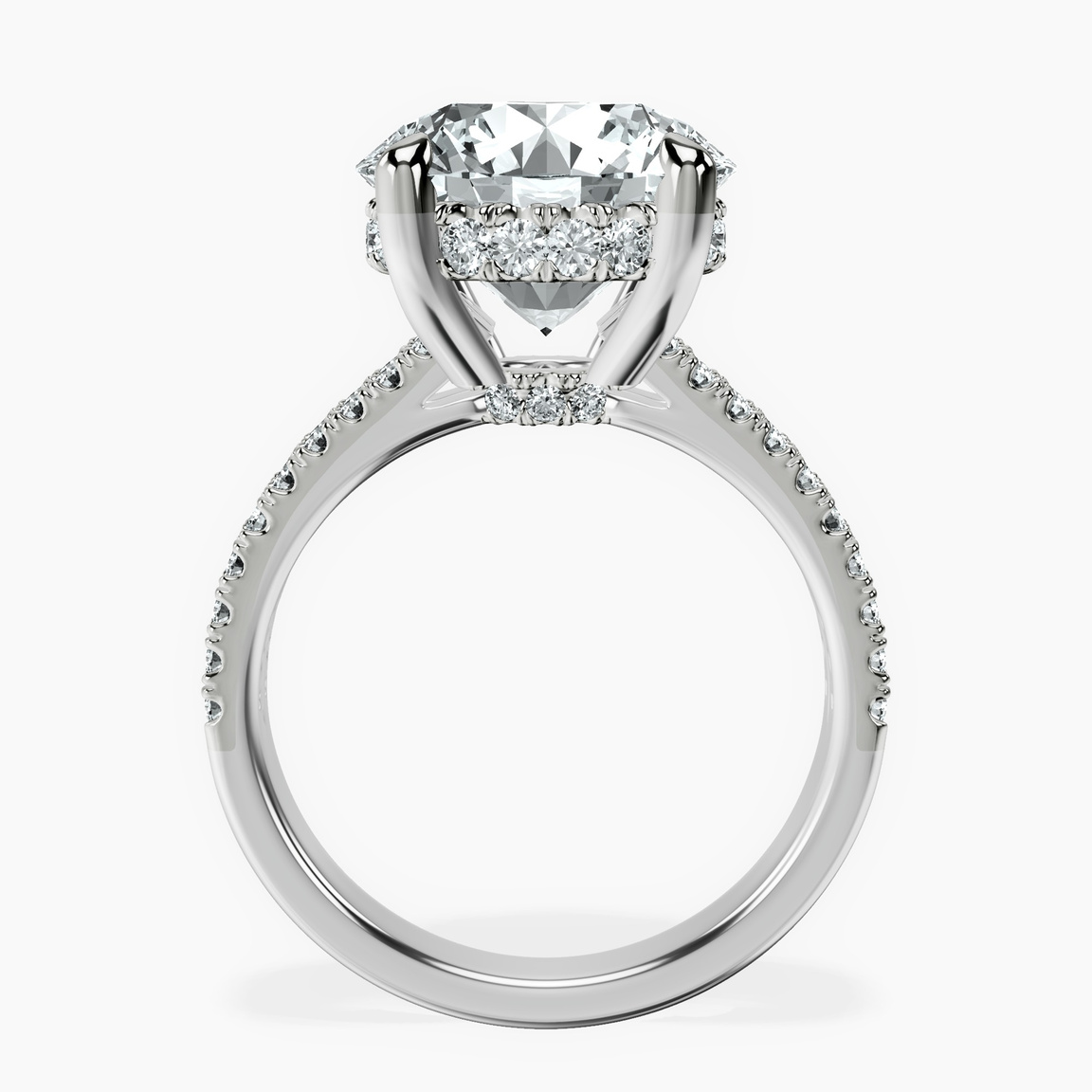 10kt White Gold Tosca Secret Halo Double Band Lab Diamond Ring side right image one