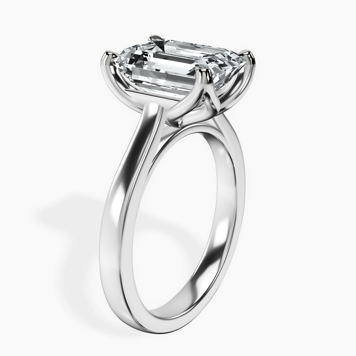 9ct White Gold Shye Petal Solitaire Lab Diamond Ring standing product image one