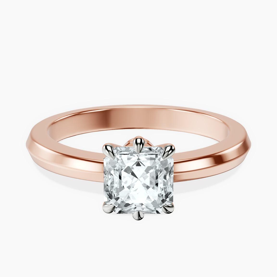 14kt Rose Gold Eva Six Prong Knife Edge Lab Diamond Ring front image