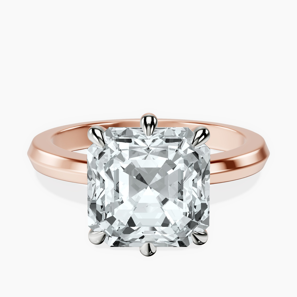 14kt Rose Gold Eva Six Prong Knife Edge Lab Diamond Ring front image