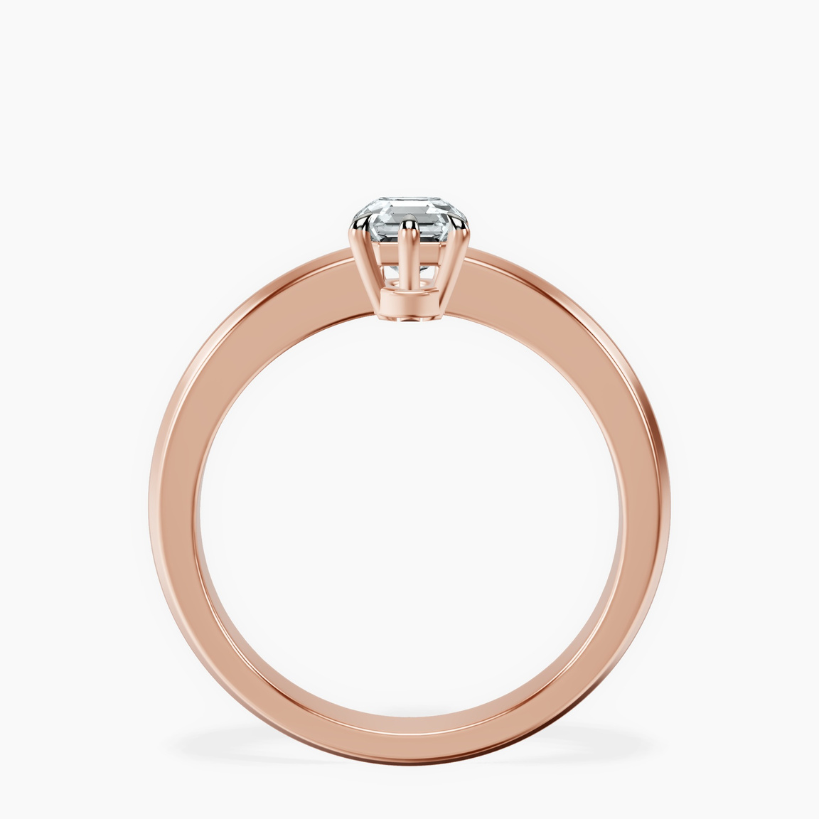 10kt Rose Gold Eva Six Prong Knife Edge Lab Diamond Ring side right image one