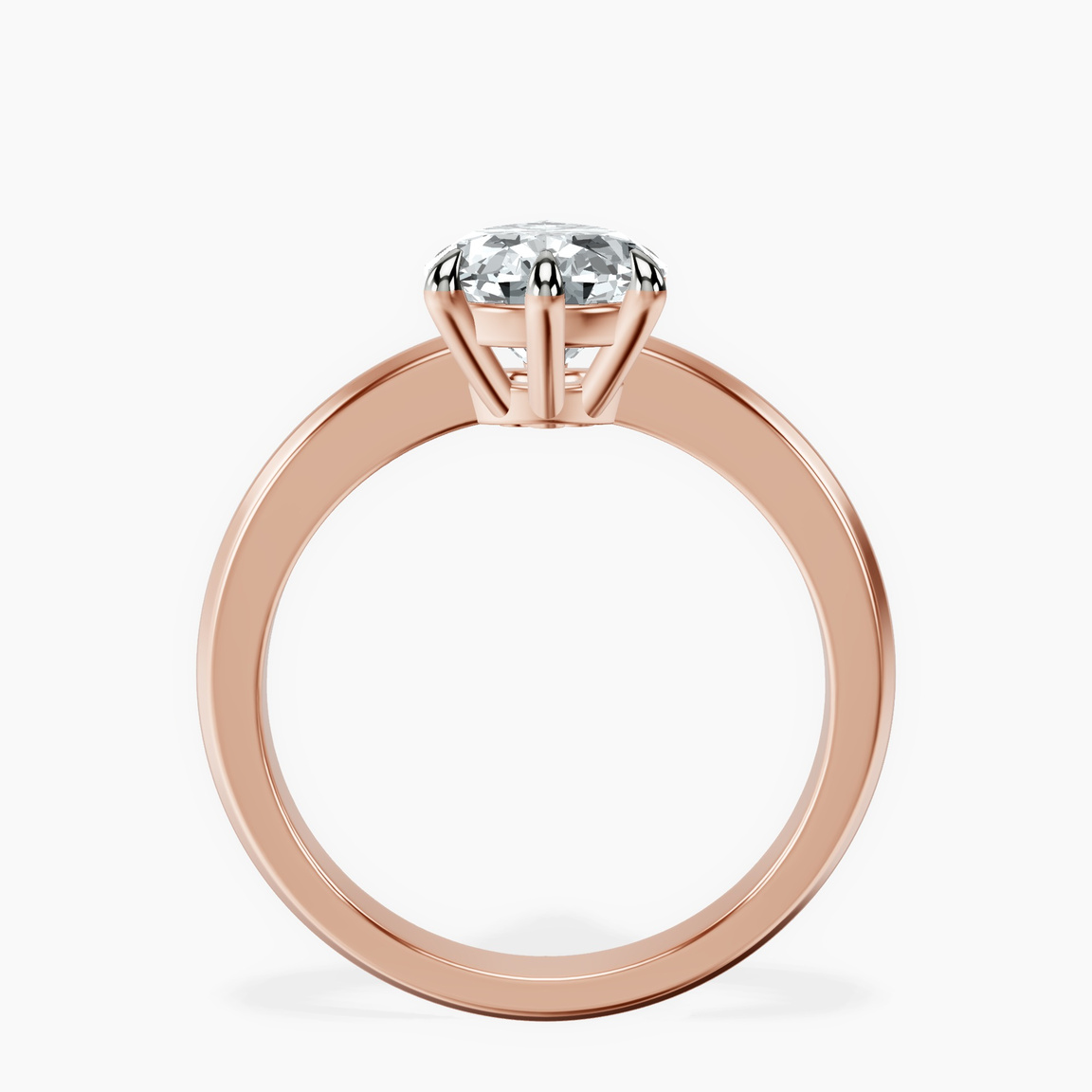 14kt Rose Gold Eva Six Prong Knife Edge Lab Diamond Ring side right image one