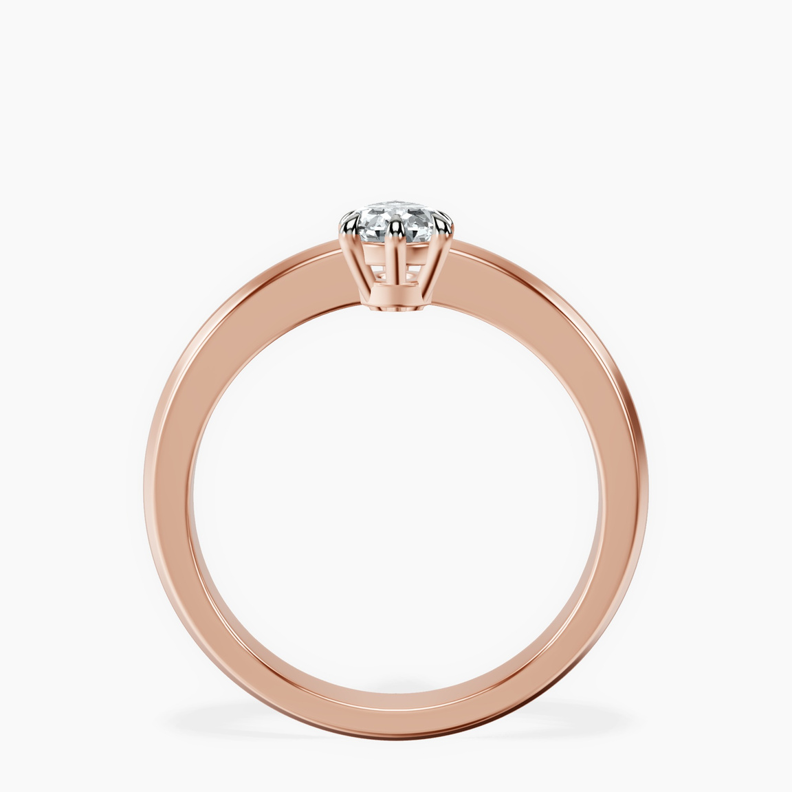 18kt Rose Gold Eva Six Prong Knife Edge Lab Diamond Ring side right image one