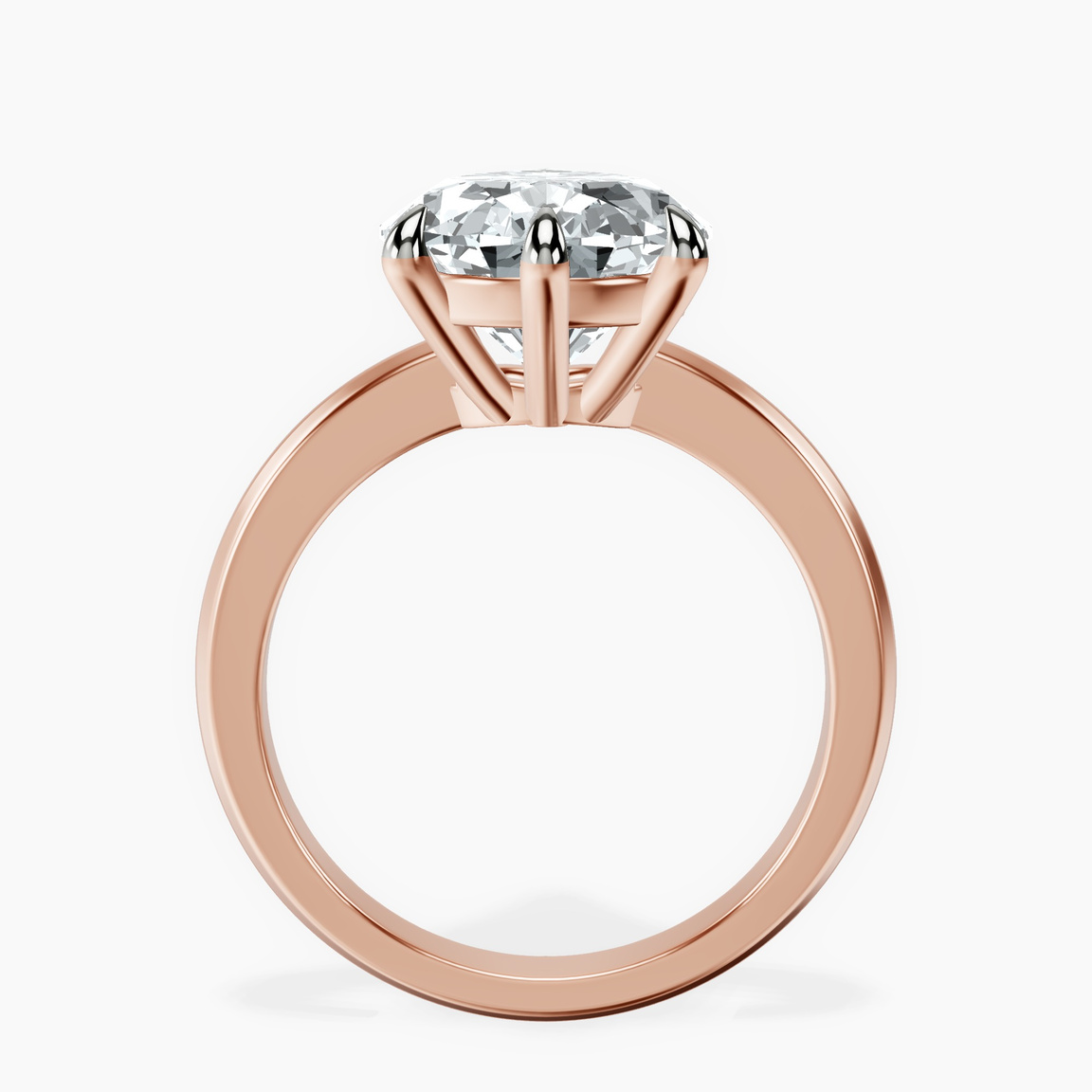 10kt Rose Gold Eva Six Prong Knife Edge Lab Diamond Ring side right image one