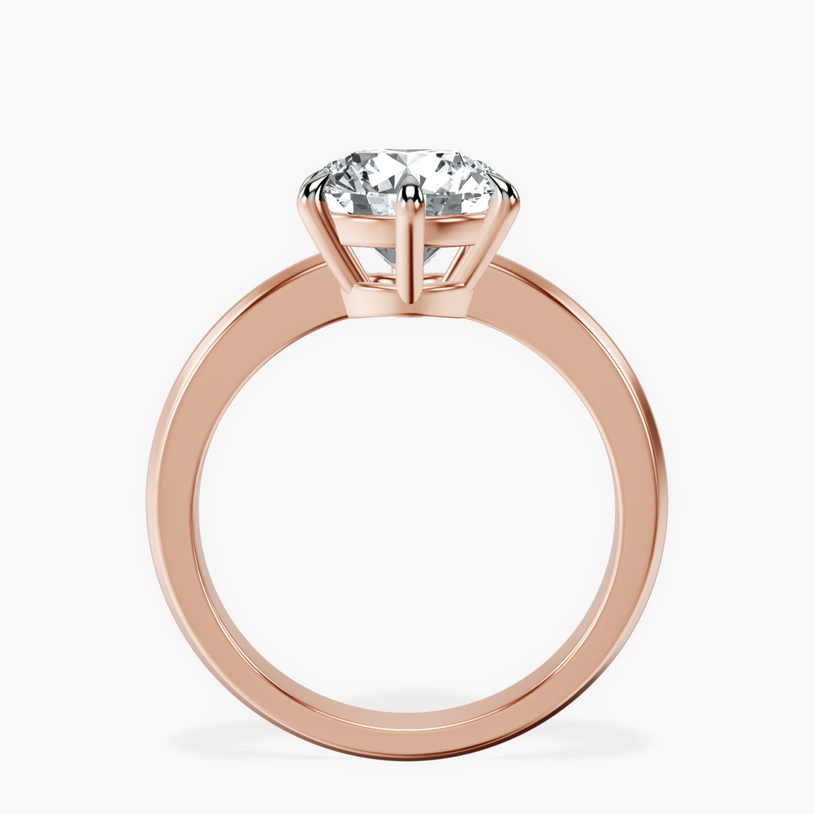 14kt Rose Gold Eva Six Prong Knife Edge Lab Diamond Ring side right image one