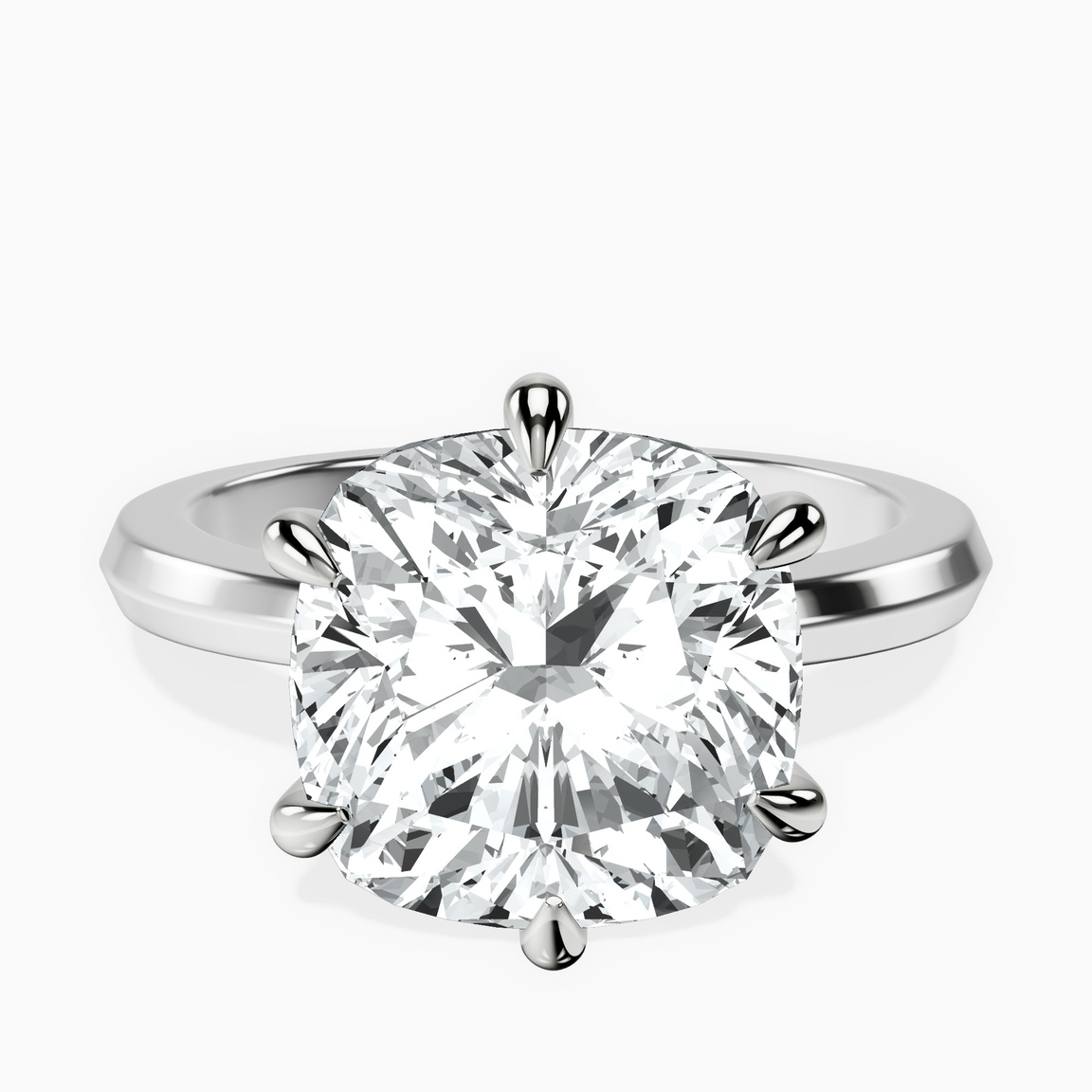 Platinum Eva Six Prong Knife Edge Lab Diamond Ring front image