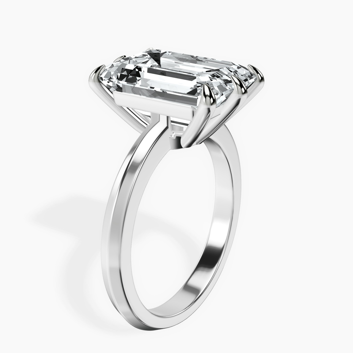 10kt White Gold Eva Six Prong Knife Edge Lab Diamond Ring standing product image one