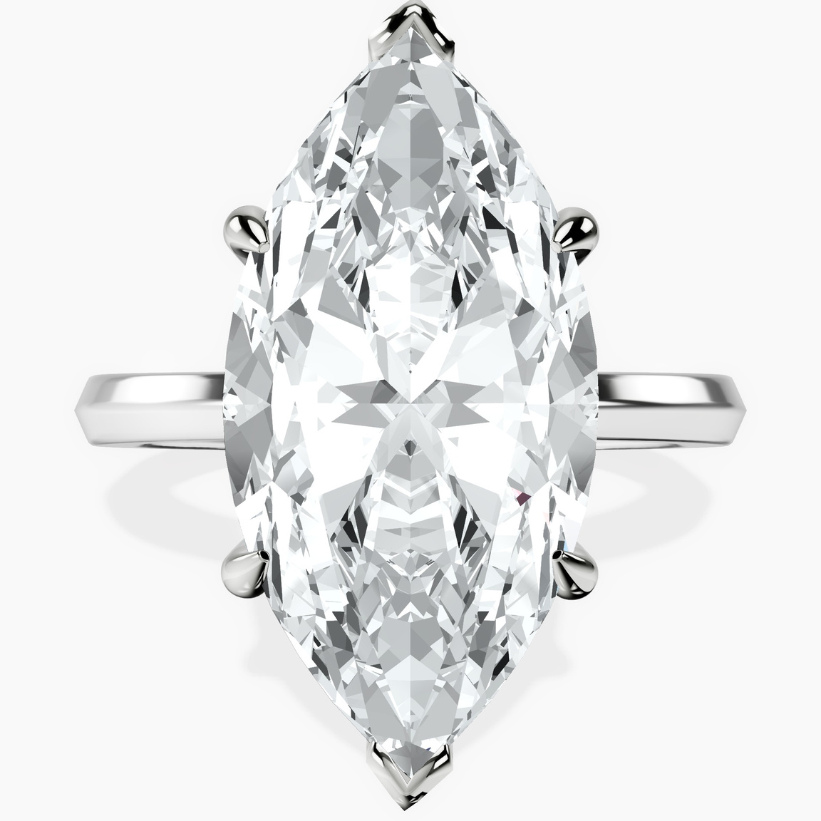 Platinum Eva Six Prong Knife Edge Lab Diamond Ring front image