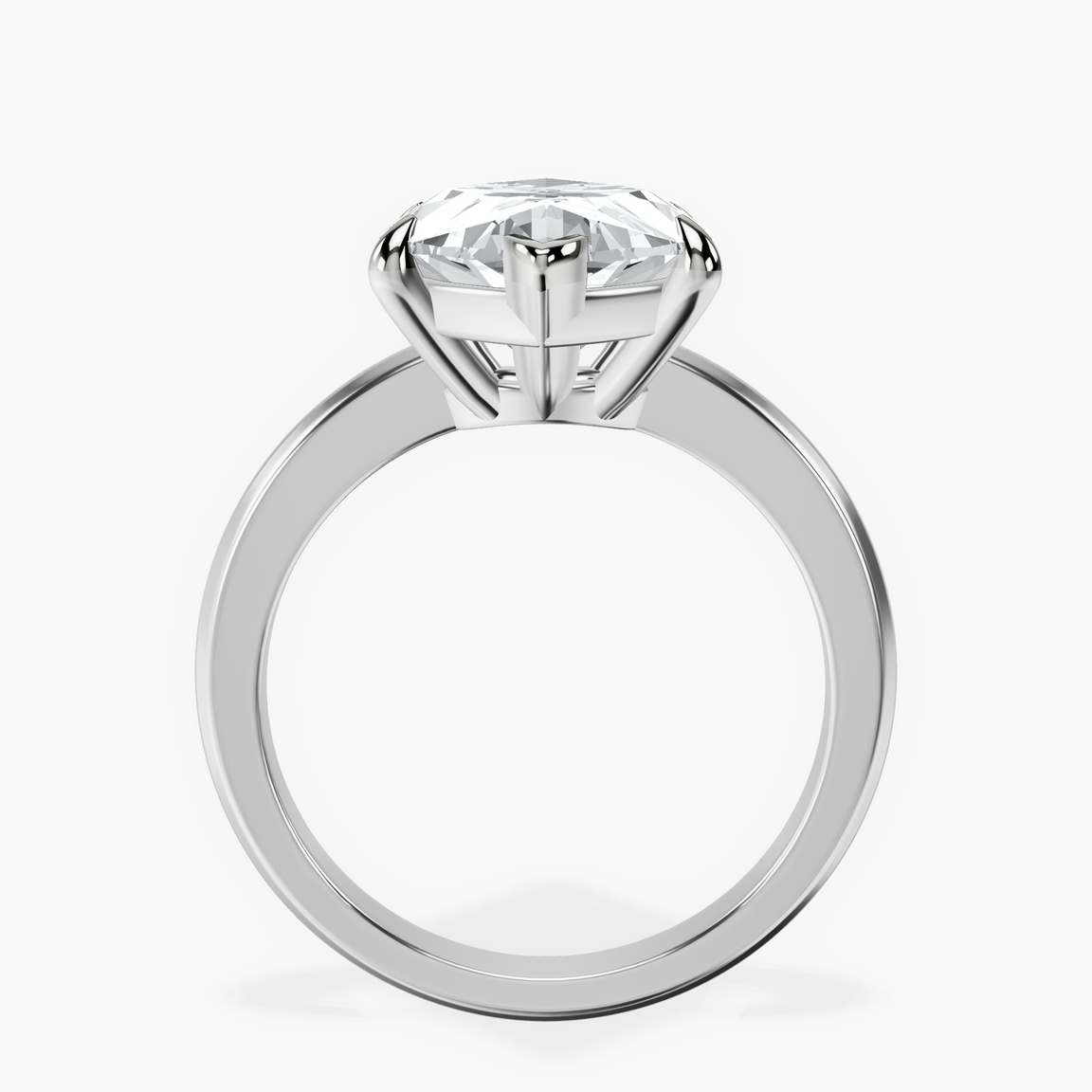Platinum Eva Six Prong Knife Edge Lab Diamond Ring side right image one