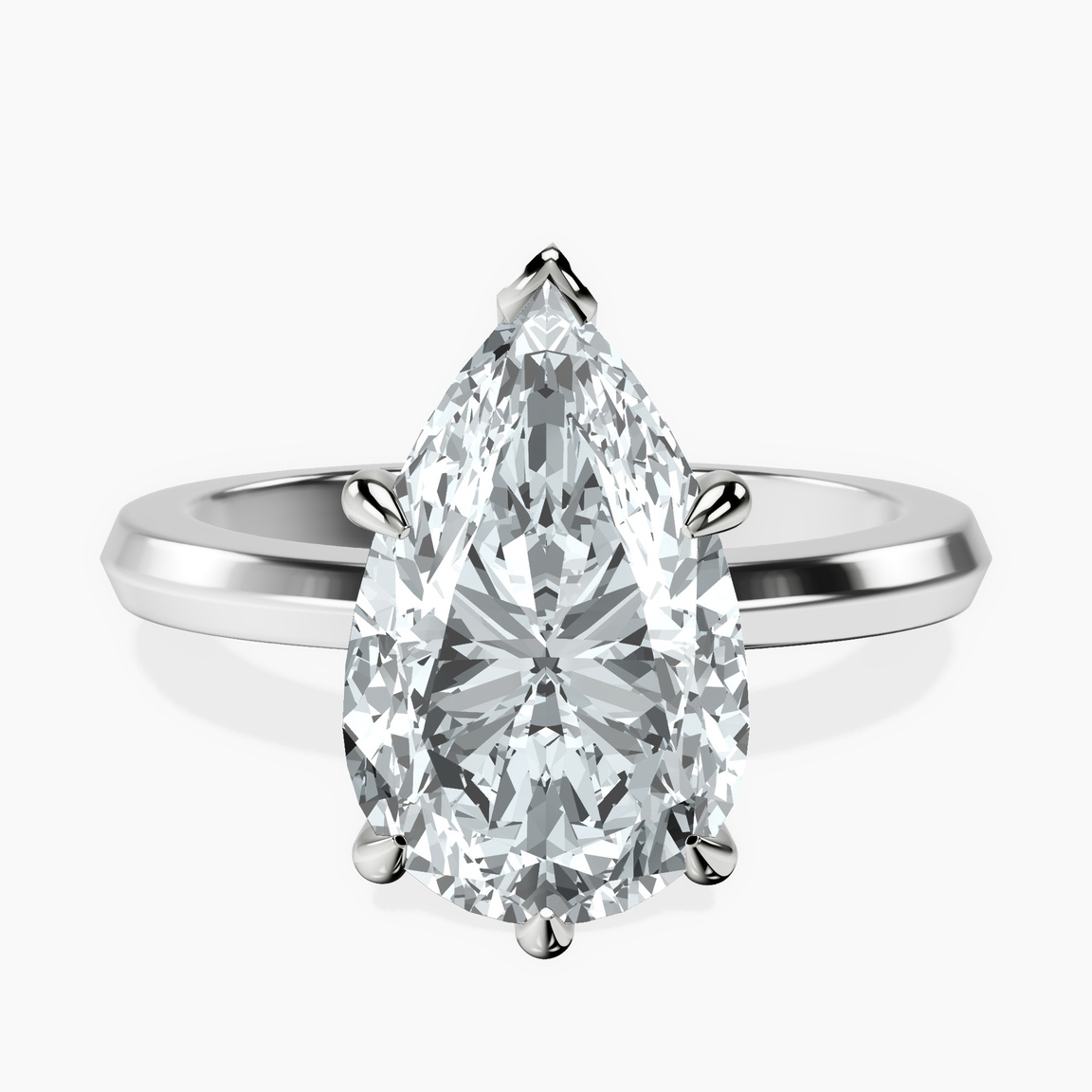Platinum Eva Six Prong Knife Edge Lab Diamond Ring front image