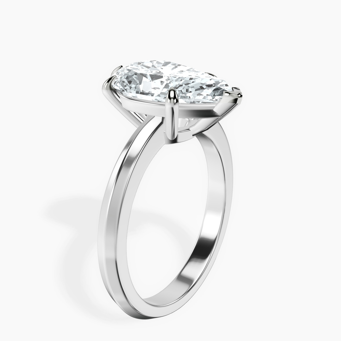 Platinum Eva Six Prong Knife Edge Lab Diamond Ring standing product image one