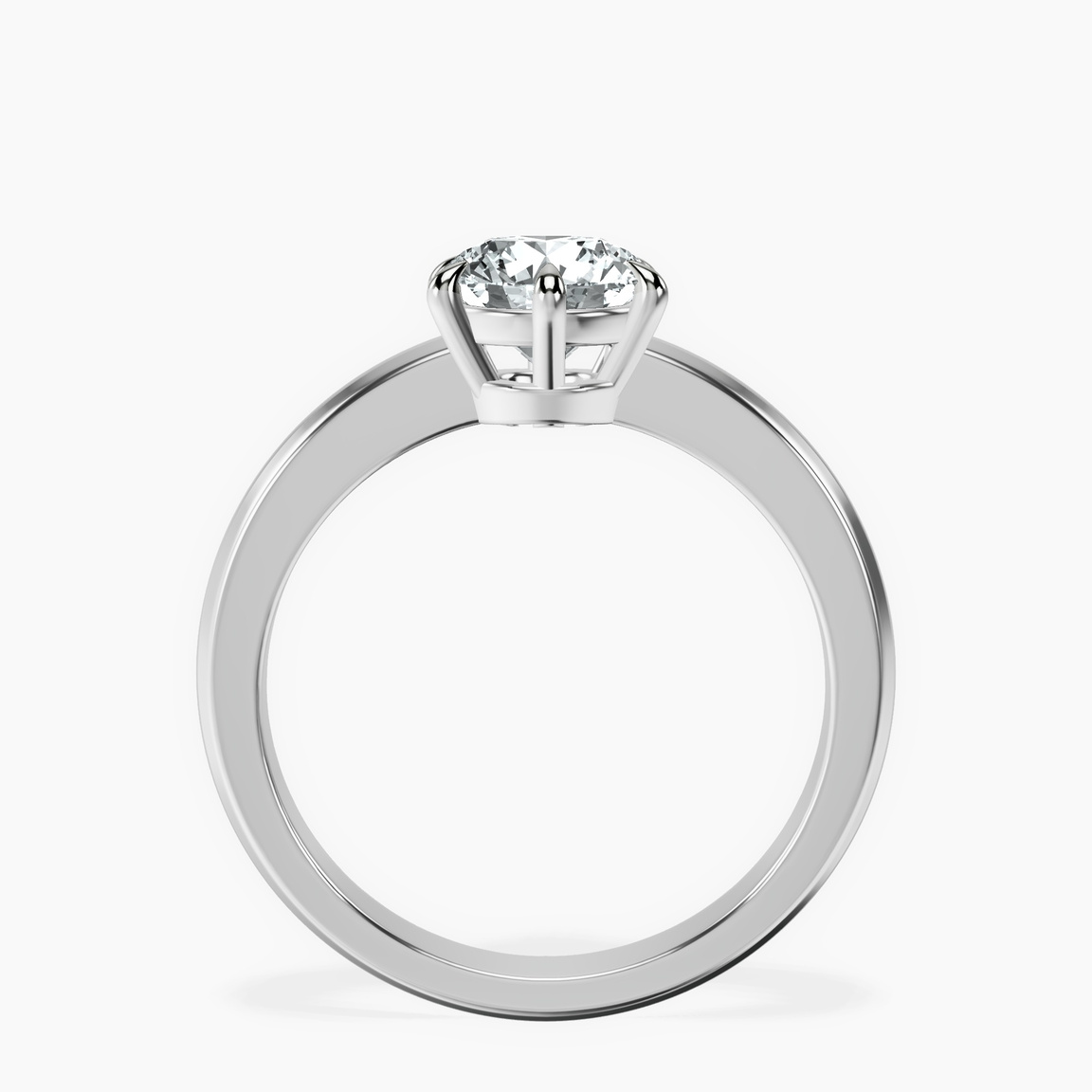 Platinum Eva Six Prong Knife Edge Lab Diamond Ring side right image one