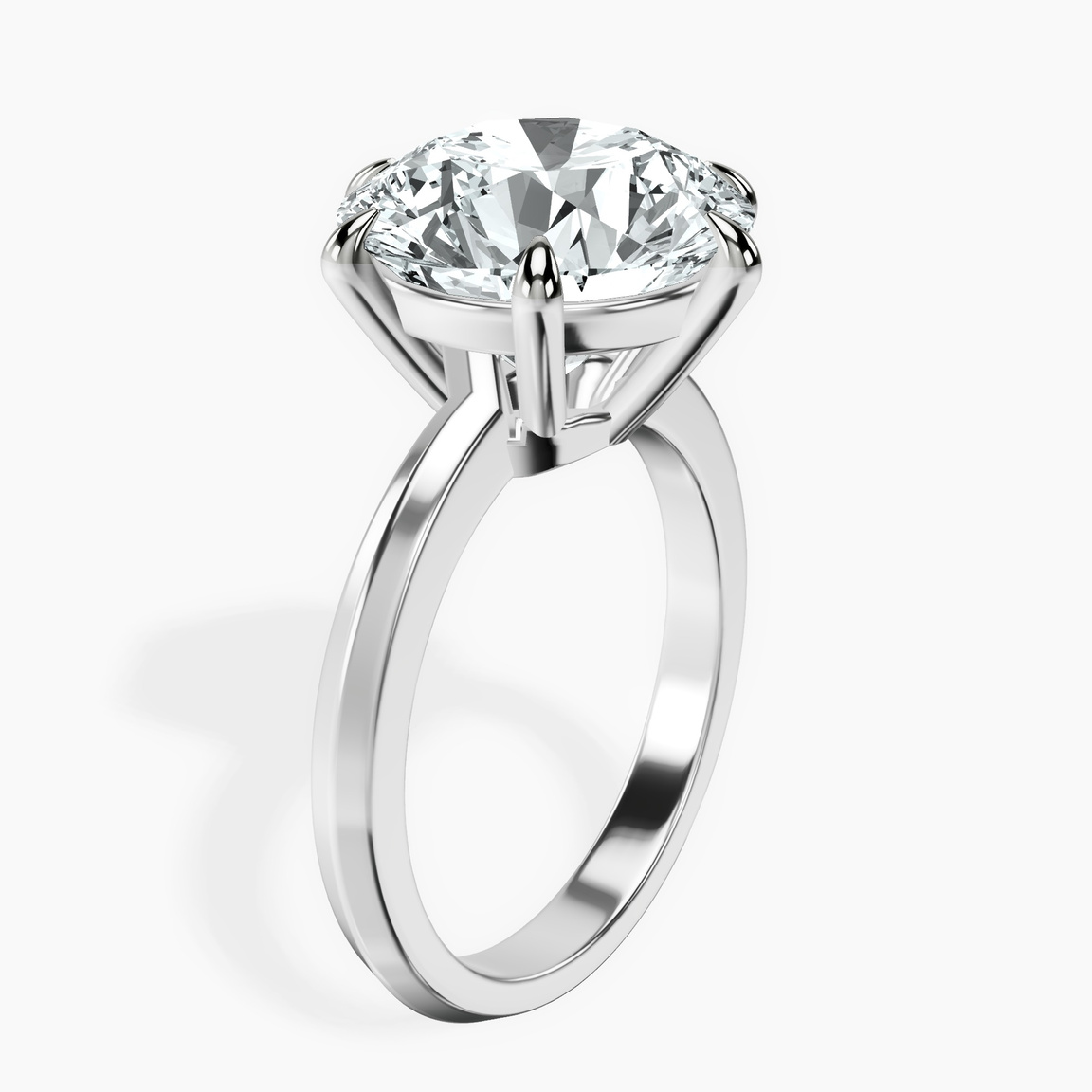 10kt White Gold Eva Six Prong Knife Edge Lab Diamond Ring standing product image one