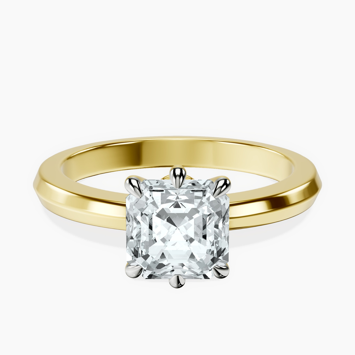 14ct Yellow Gold Eva Six Prong Knife Edge Lab Diamond Ring front image