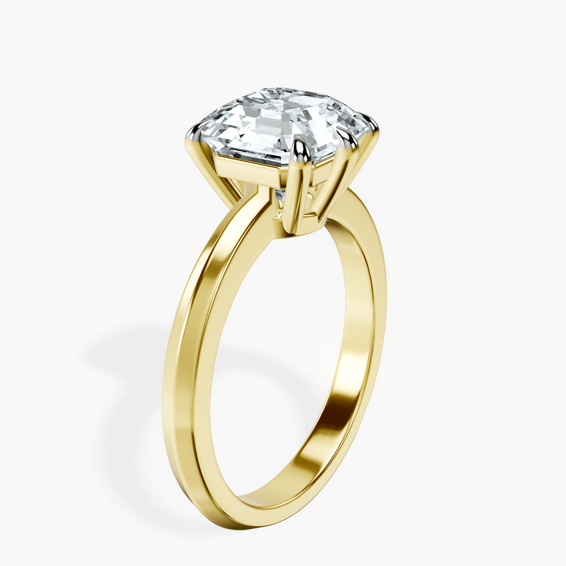 14kt Yellow Gold Eva Six Prong Knife Edge Lab Diamond Ring standing product image one