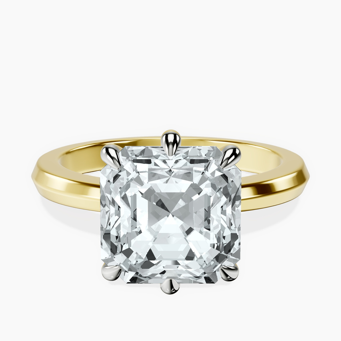 14kt Yellow Gold Eva Six Prong Knife Edge Lab Diamond Ring front image