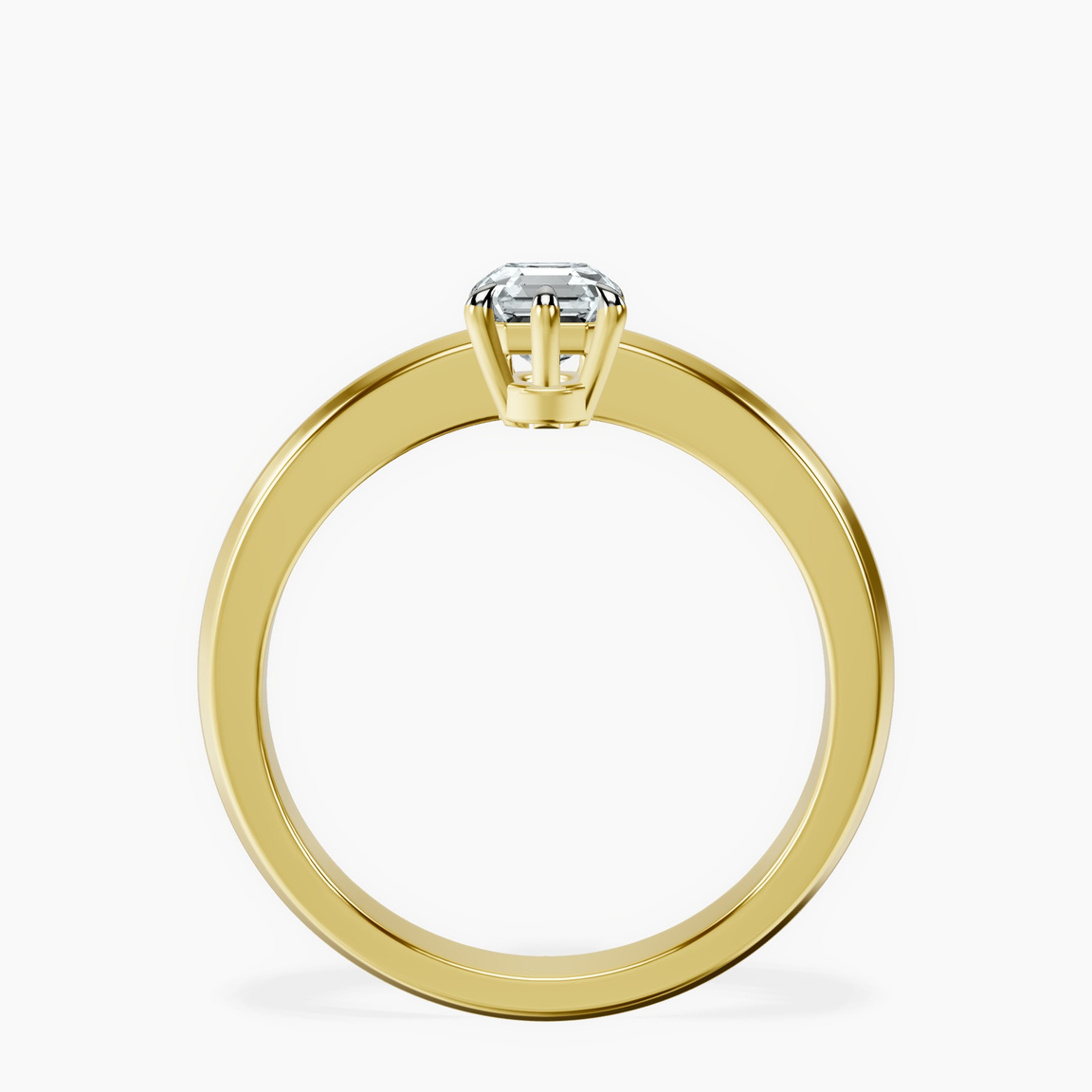 18kt Yellow Gold Eva Six Prong Knife Edge Lab Diamond Ring side right image one