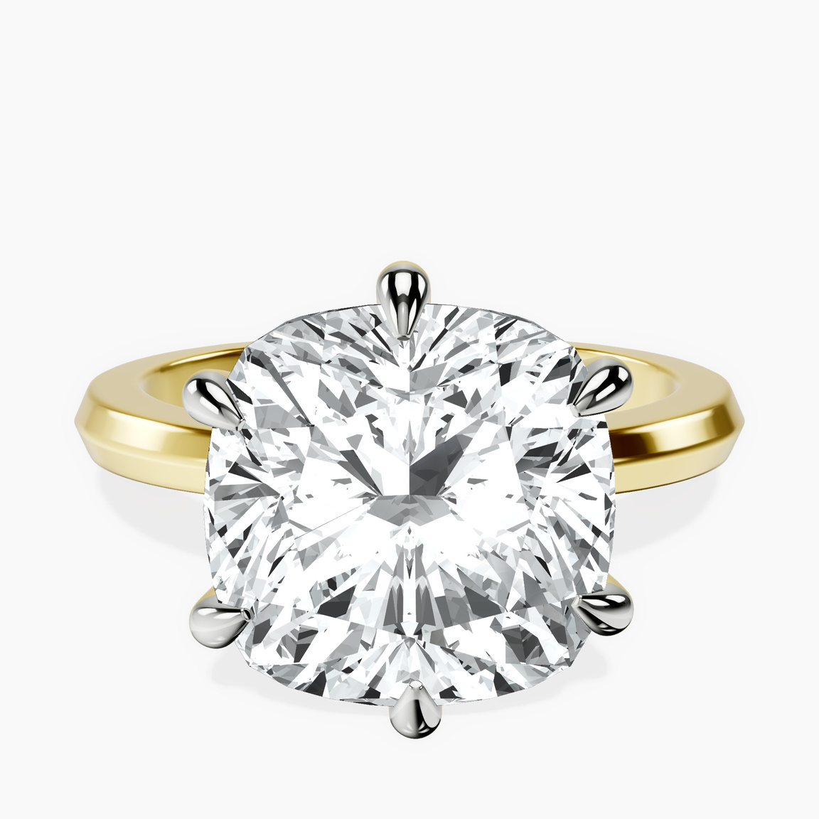 14kt Yellow Gold Eva Six Prong Knife Edge Lab Diamond Ring front image