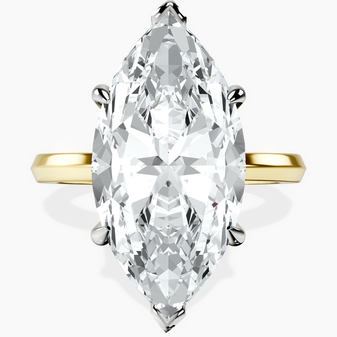 14kt Yellow Gold Eva Six Prong Knife Edge Lab Diamond Ring front image