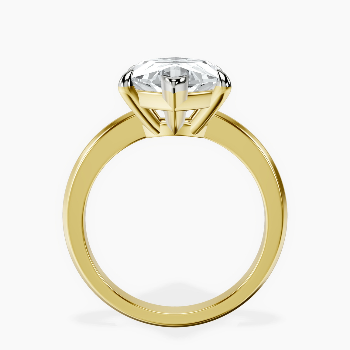 14kt Yellow Gold Eva Six Prong Knife Edge Lab Diamond Ring side right image one