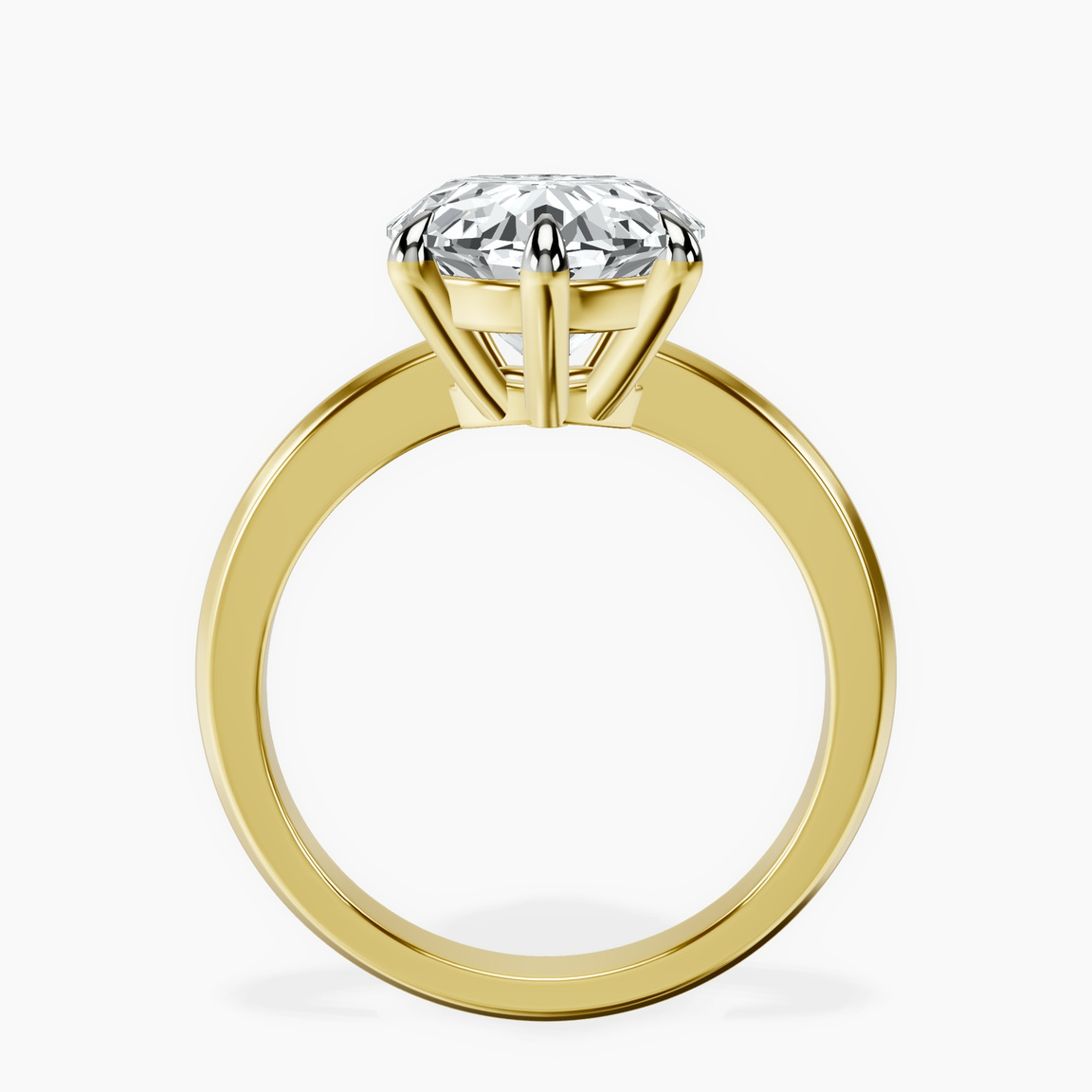 14kt Yellow Gold Eva Six Prong Knife Edge Lab Diamond Ring side right image one