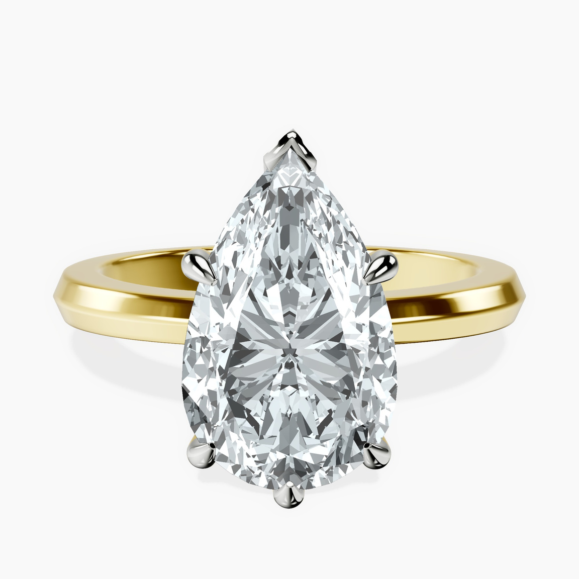 14kt Yellow Gold Eva Six Prong Knife Edge Lab Diamond Ring front image