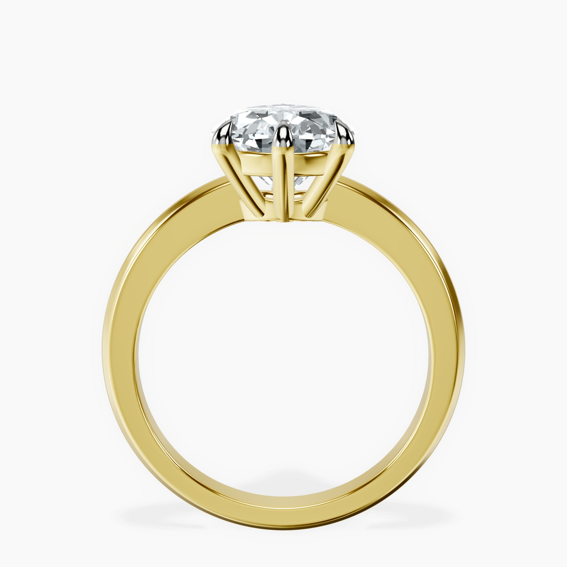 14kt Yellow Gold Eva Six Prong Knife Edge Lab Diamond Ring side right image one