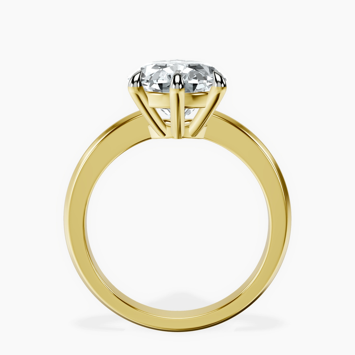 14kt Yellow Gold Eva Six Prong Knife Edge Lab Diamond Ring side right image one