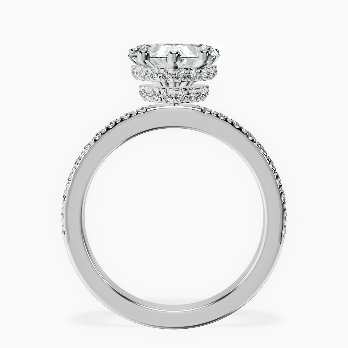 Platinum Jia Secret Double Halo Eternity Lab Diamond Ring side right image one