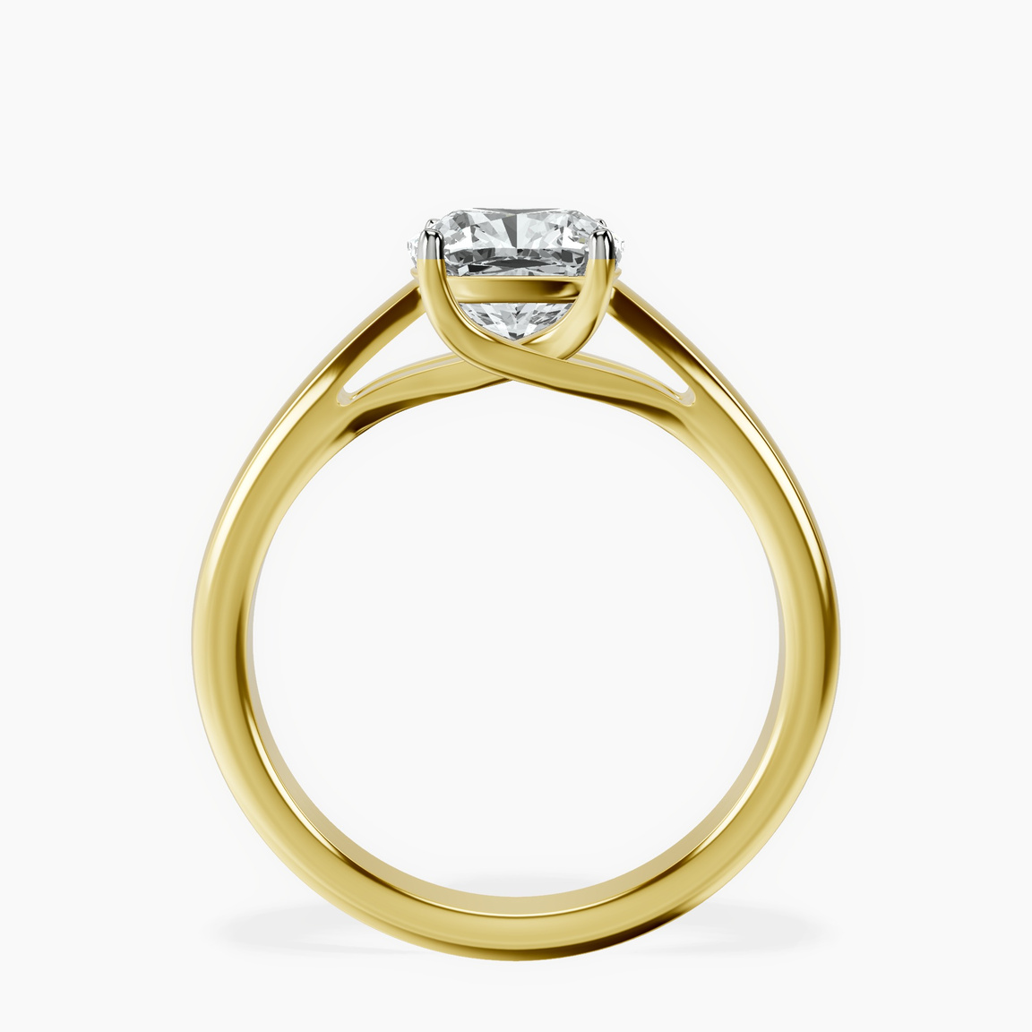 10kt Yellow Gold Allen Flat Band Solitaire Lab Diamond Ring side right image one