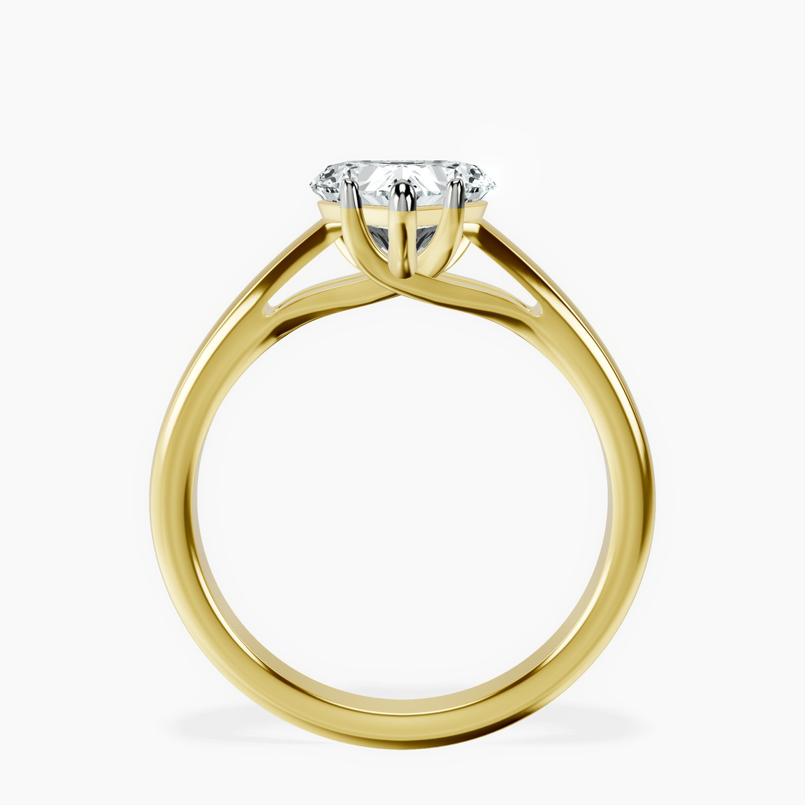10kt Yellow Gold Allen Flat Band Solitaire Lab Diamond Ring side right image one