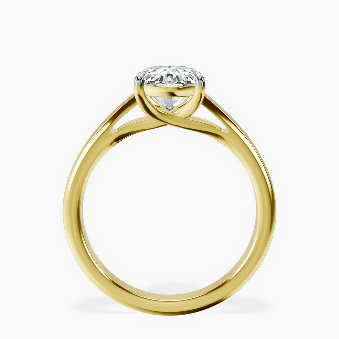 9ct Yellow Gold Allen Flat Band Solitaire Lab Diamond Ring side right image one