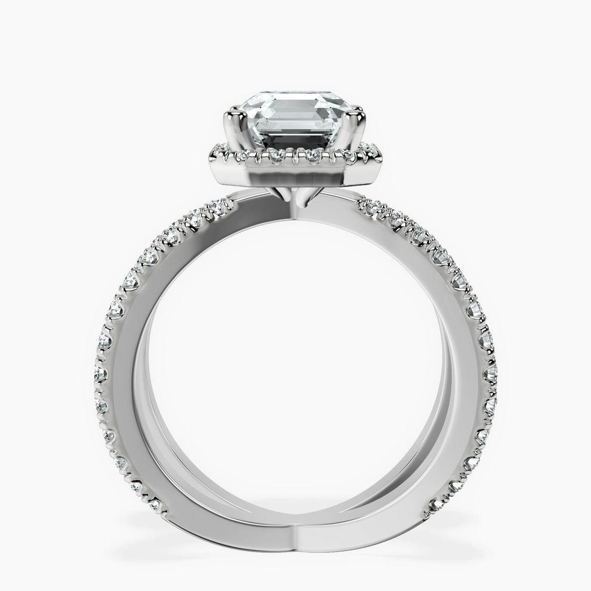 10kt White Gold Electra Criss Cross Halo Lab Diamond Ring side right image one