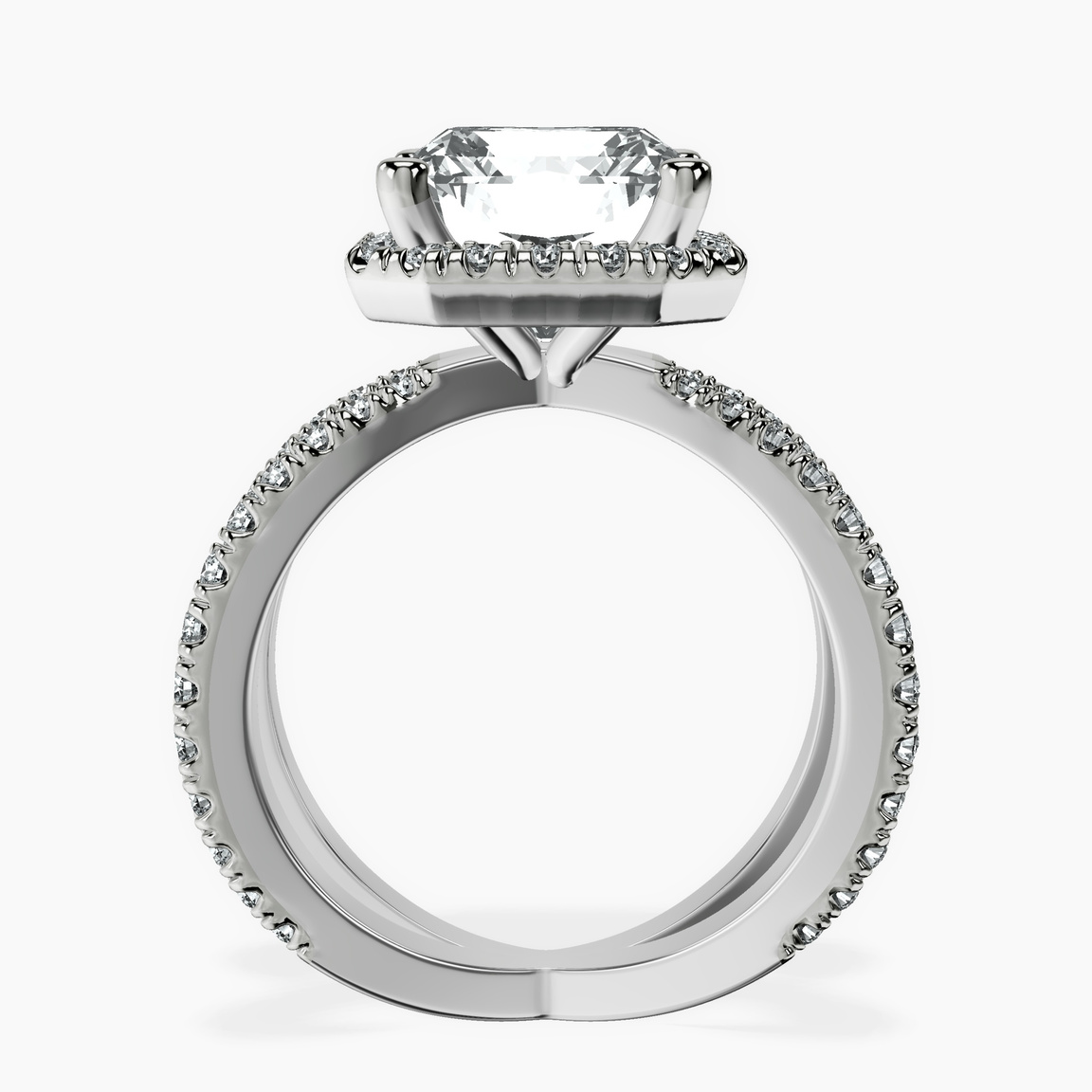 10kt White Gold Electra Criss Cross Halo Lab Diamond Ring side right image one
