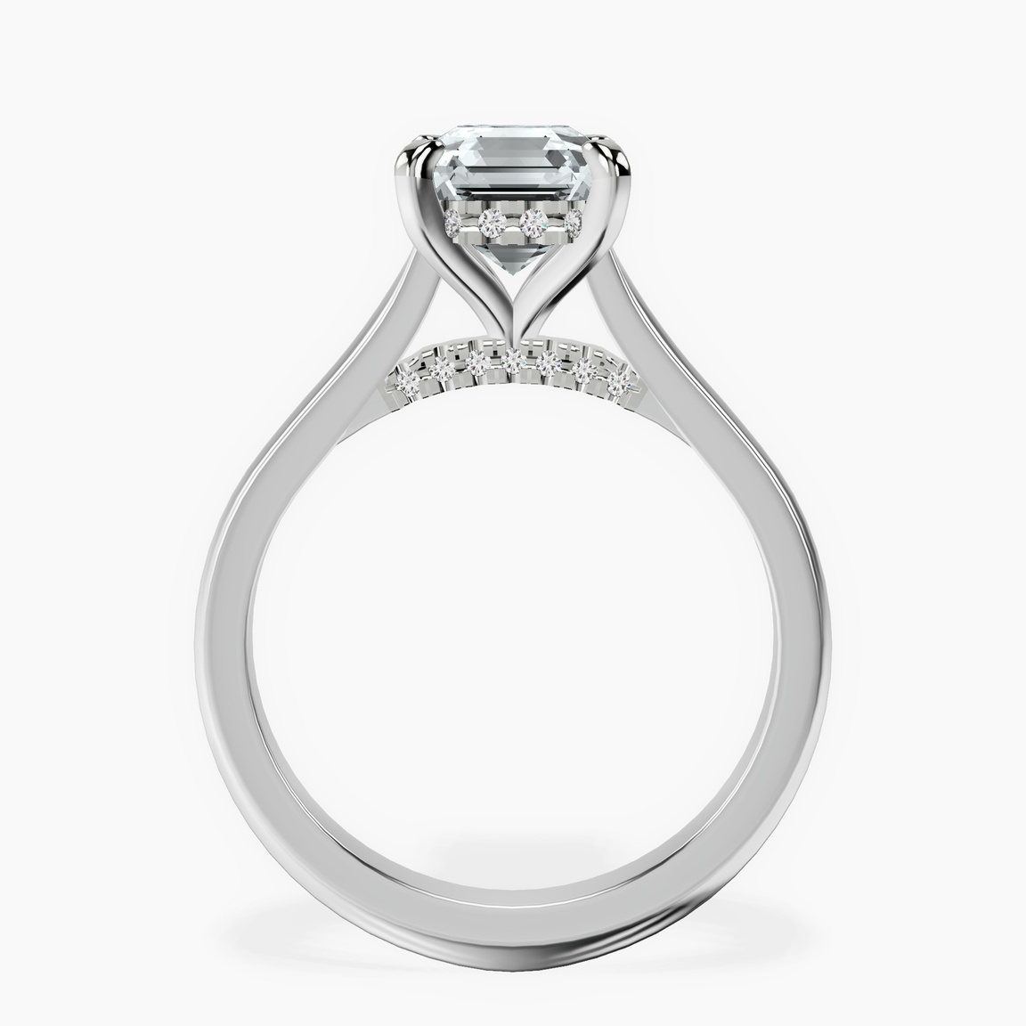 9ct White Gold Elsa Hidden Accents Solitaire Lab Diamond Ring side right image one