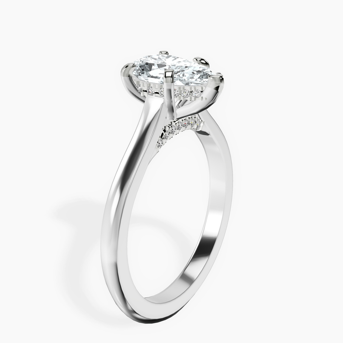 Platinum Elsa Hidden Accents Solitaire Lab Diamond Ring standing product image one