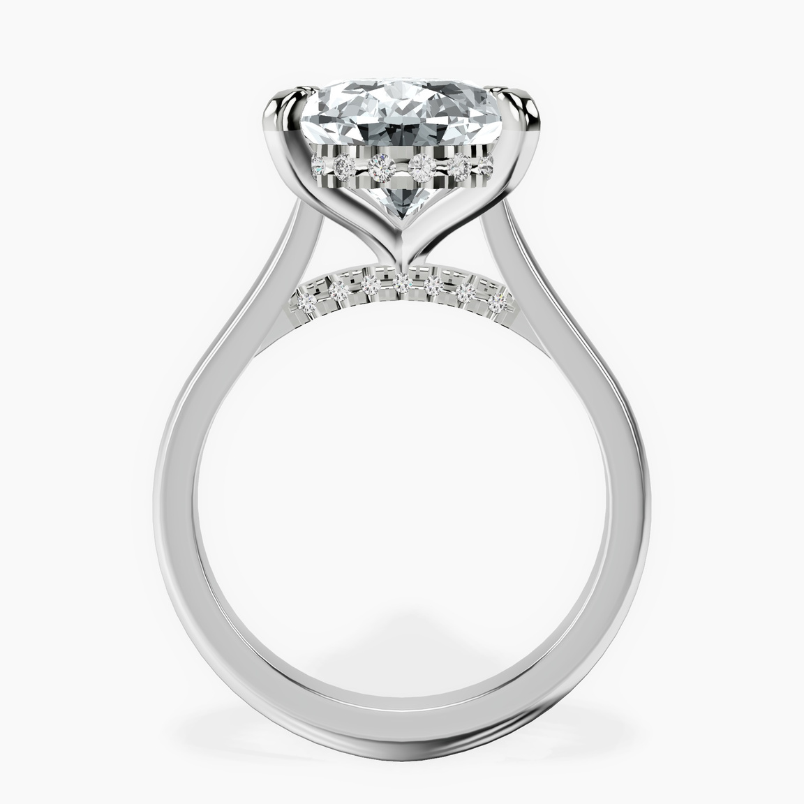 Platinum Elsa Hidden Accents Solitaire Lab Diamond Ring side right image one