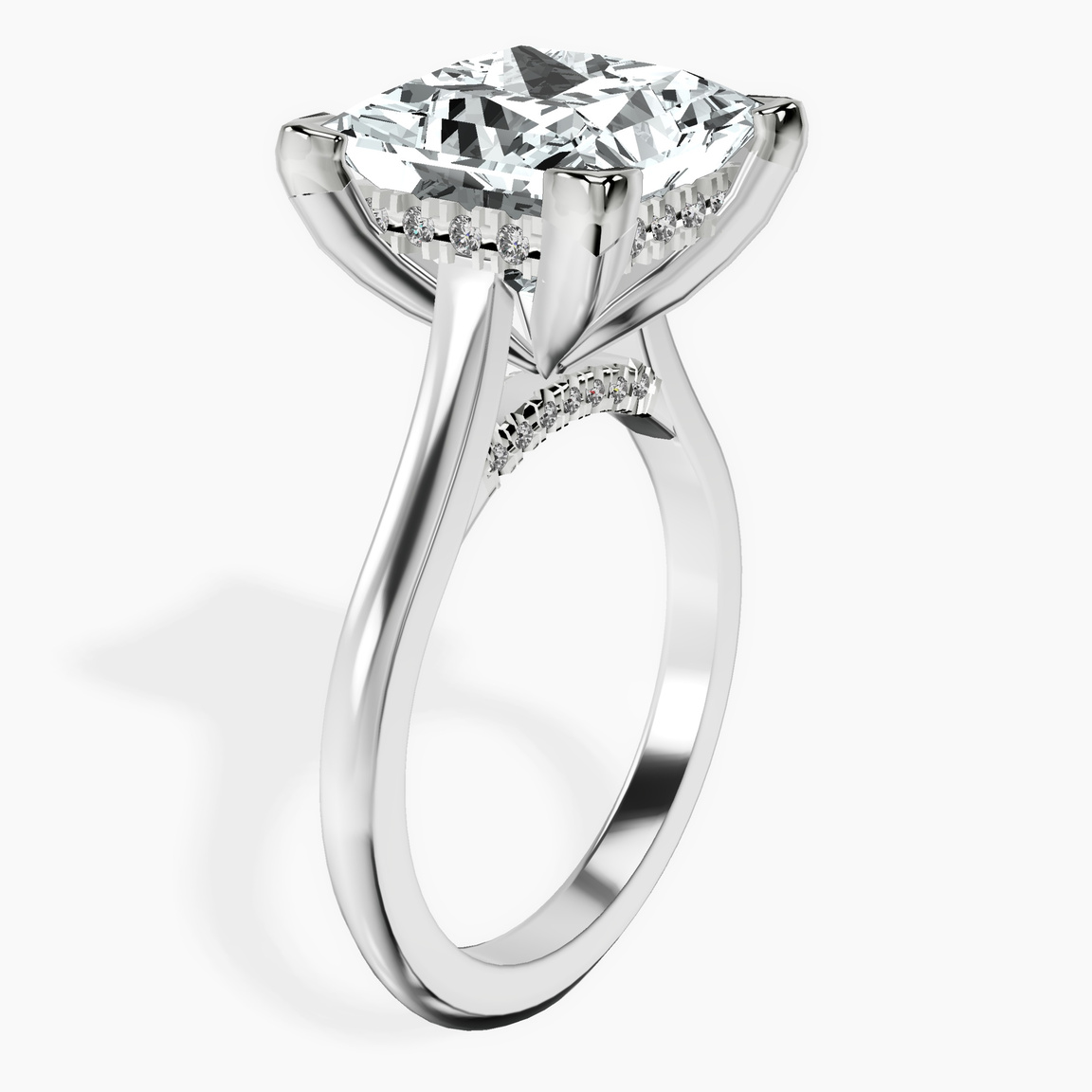 10kt White Gold Elsa Hidden Accents Solitaire Lab Diamond Ring standing product image one