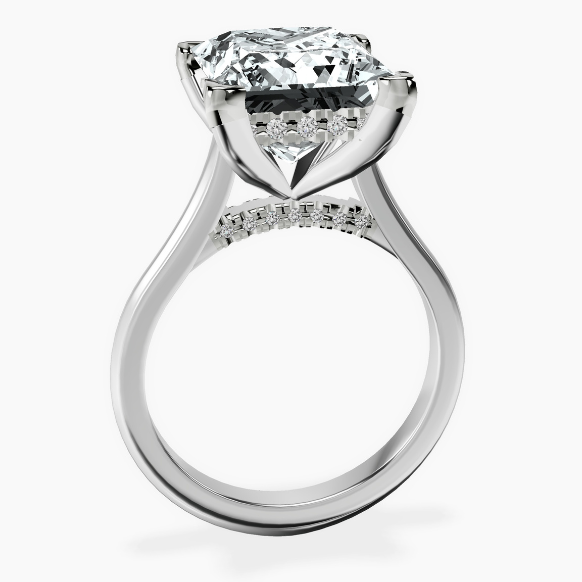 10kt White Gold Elsa Hidden Accents Solitaire Lab Diamond Ring side right image one