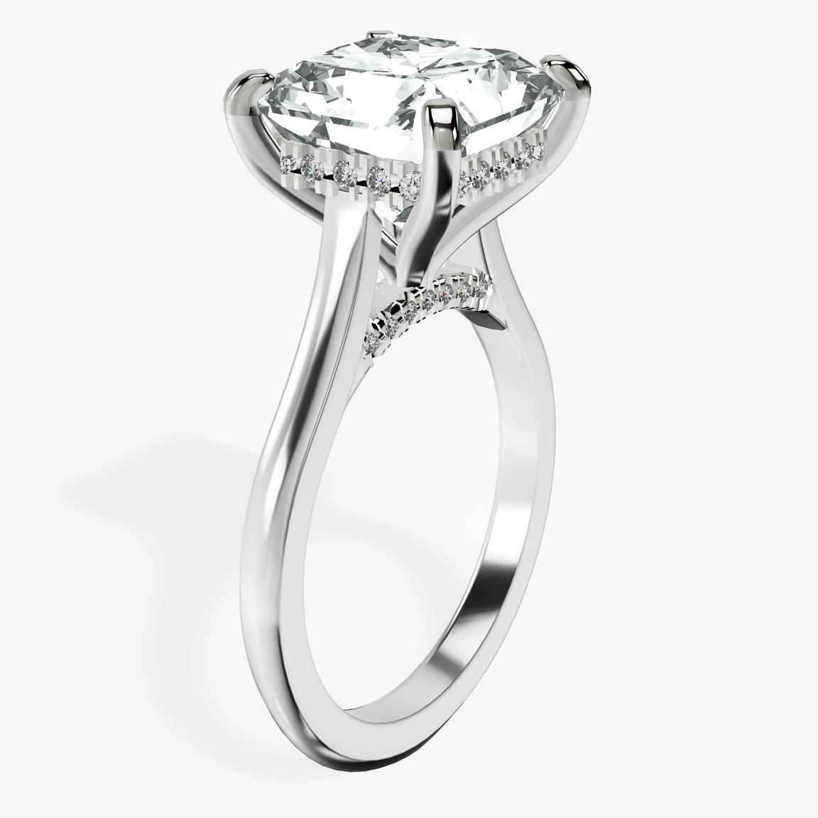 10kt White Gold Elsa Hidden Accents Solitaire Lab Diamond Ring standing product image one