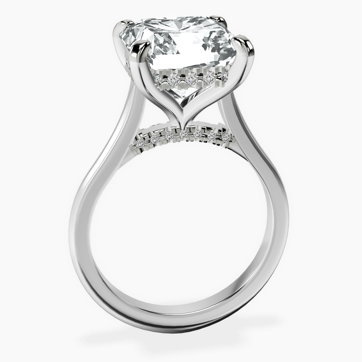 10kt White Gold Elsa Hidden Accents Solitaire Lab Diamond Ring side right image one