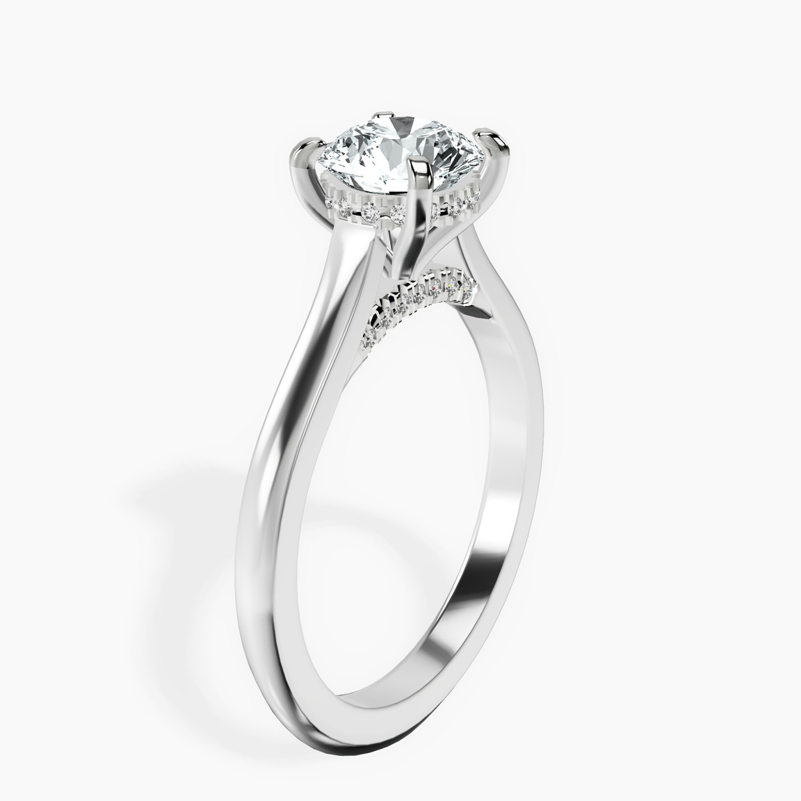 Platinum Elsa Hidden Accents Solitaire Lab Diamond Ring standing product image one