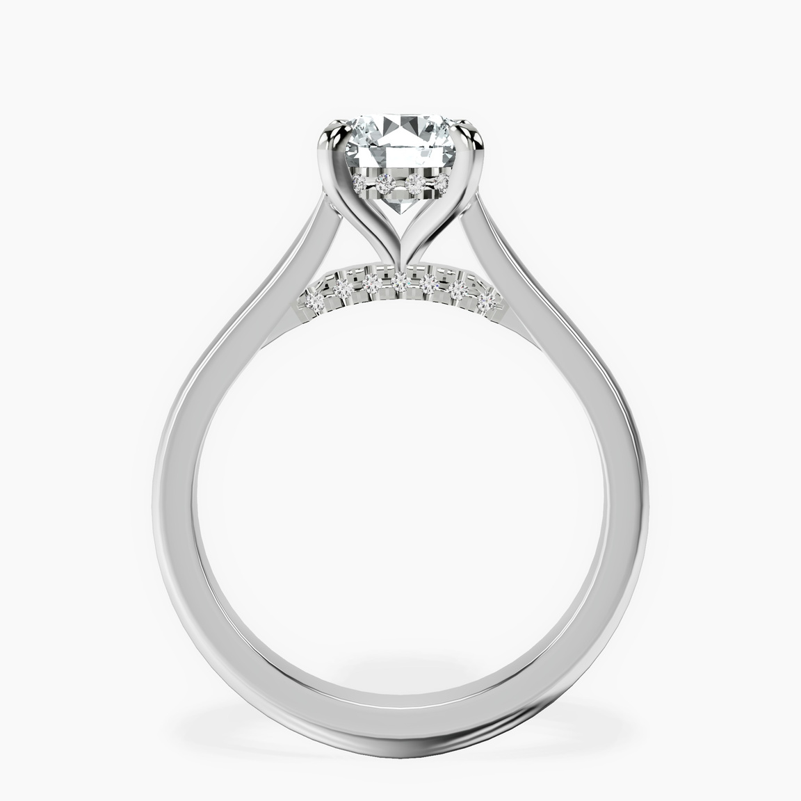 Platinum Elsa Hidden Accents Solitaire Lab Diamond Ring side right image one