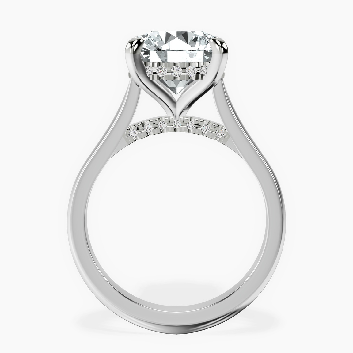 Platinum Elsa Hidden Accents Solitaire Lab Diamond Ring side right image one
