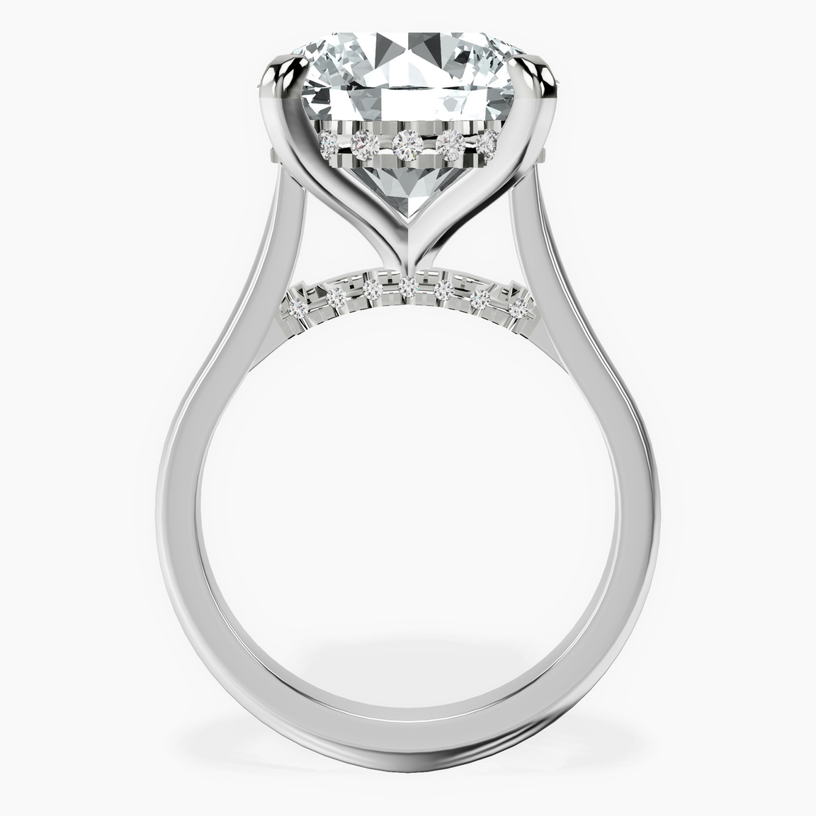 10kt White Gold Elsa Hidden Accents Solitaire Lab Diamond Ring side right image one