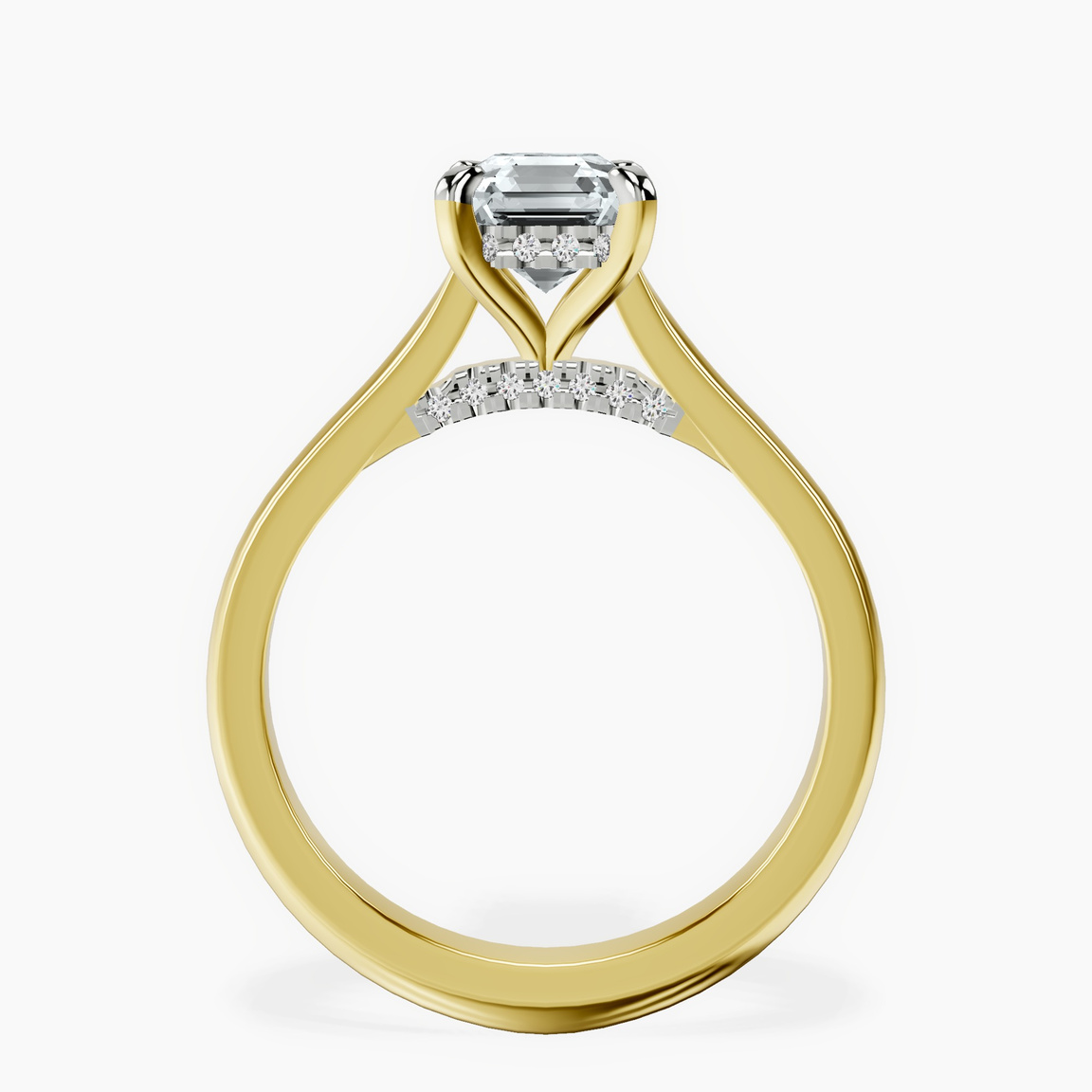 10kt Yellow Gold Elsa Hidden Accents Solitaire Lab Diamond Ring side right image one