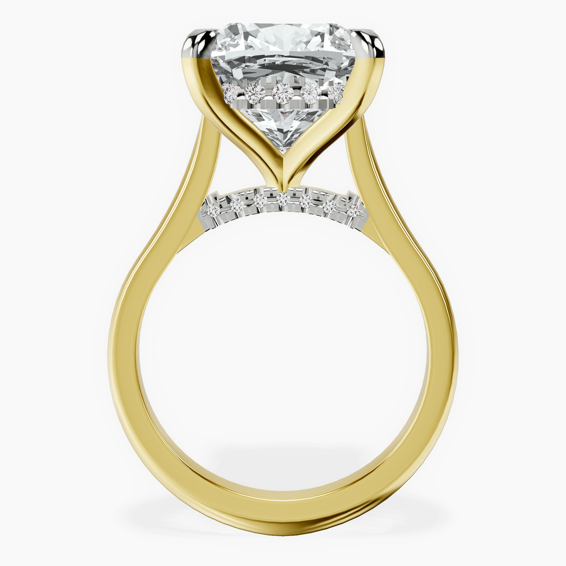 14kt Yellow Gold Elsa Hidden Accents Solitaire Lab Diamond Ring side right image one