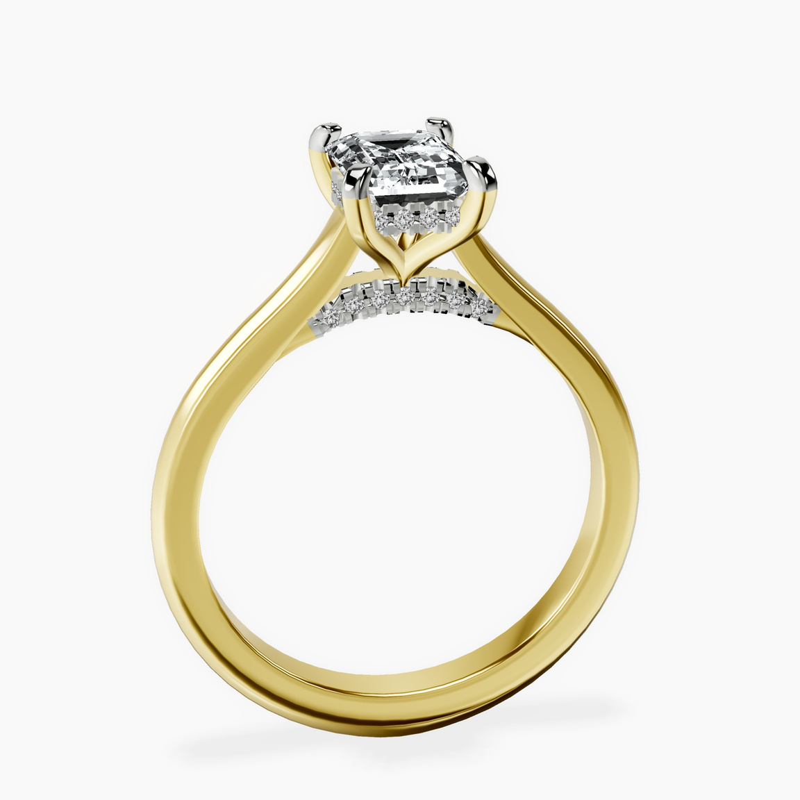 10kt Yellow Gold Elsa Hidden Accents Solitaire Lab Diamond Ring side right image one